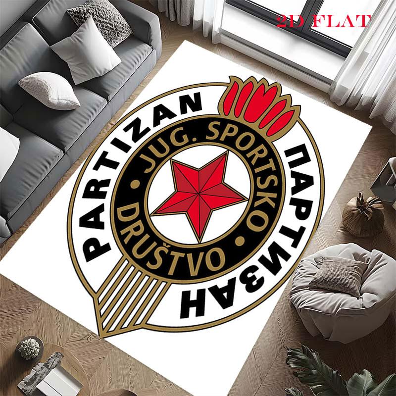 Tapis logo Partizan pour Salon Chambre Maison Décoration Canapé, Tapis de Sol Antidérapant pour Jeux d'Enfants