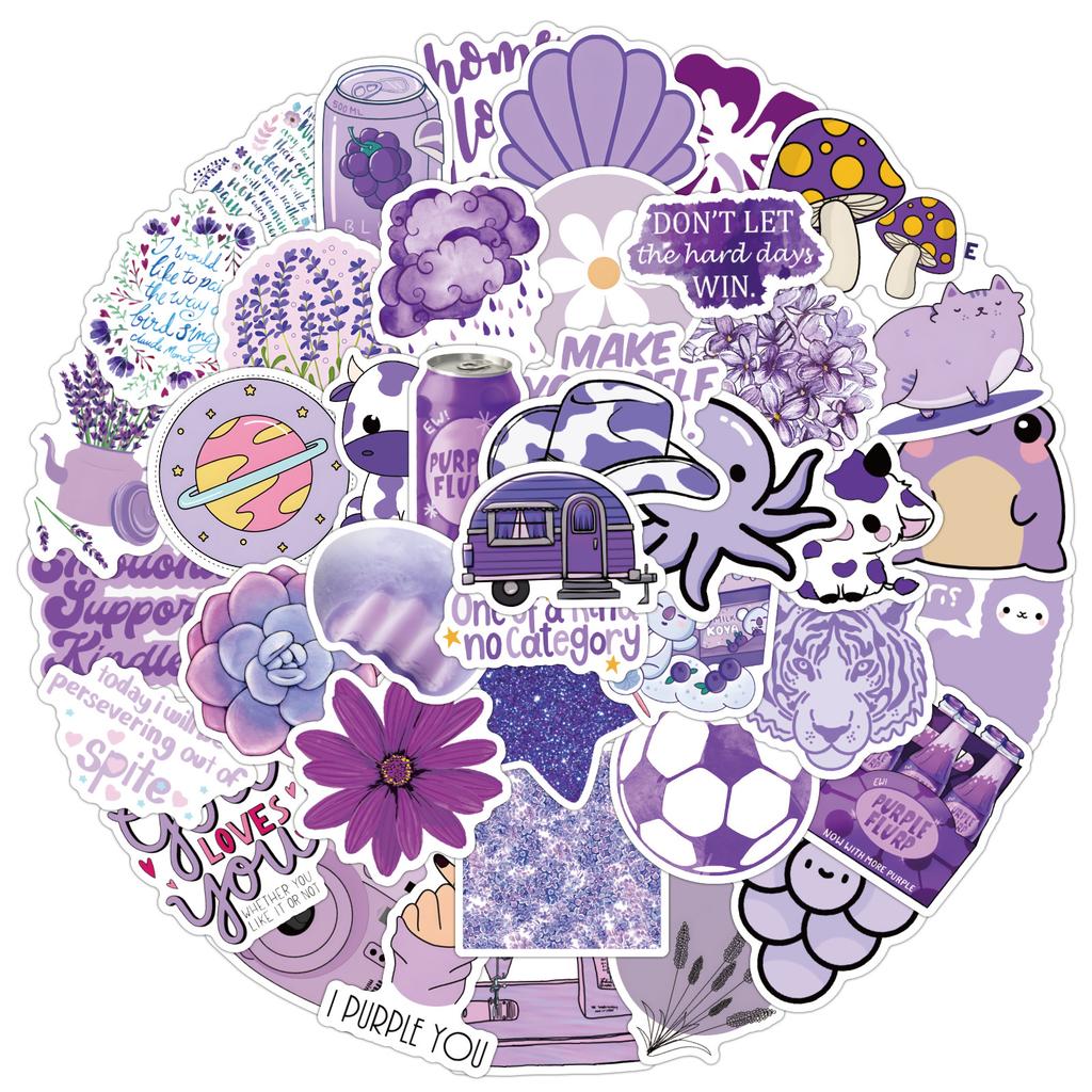 60/120 Purple Mixed Series Ins Style Purple Style Girl's Cute Suitcase Stickers