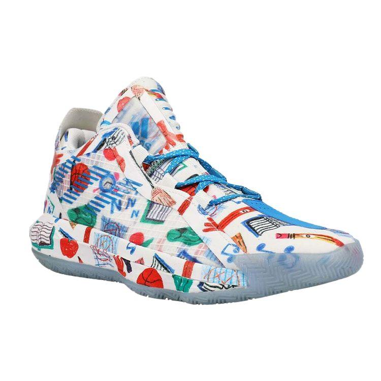 Adidas Dame 6 Camp Men Sneakers White Footwear-White Bird-Blue FX4484