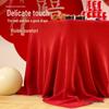 Elegant Gold Velvet Red Event Tablecloth - Perfect for Weddings, Engagements, Meetings, and More
