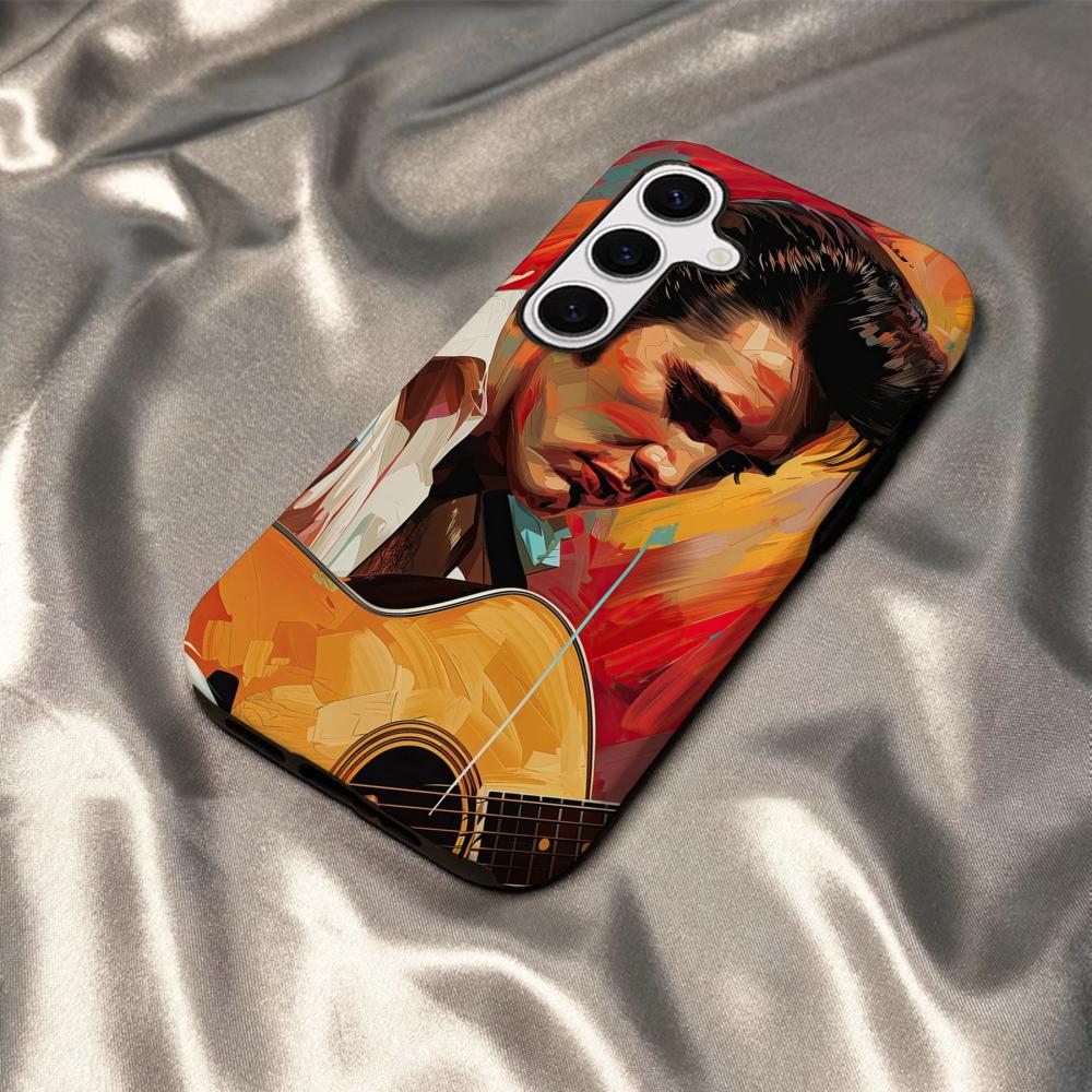 Coque de téléphone E-Elvis P-Presley Chanteur Pour Samsung S25 S24 S23 S22 S21 Plus Ultra A56 A36 A26 A16 Couverture Rigide PC HD Brillante
