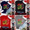 Women Christmas Grinch Short Sleeve T-shirt Tops With Trendy Crew Neck Design
