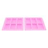 2Pcs Silicone Mold 6 Grids Heat Resistant Flexible Reusable Silicone Mold for Making Soaps Baking Cakes Muffins