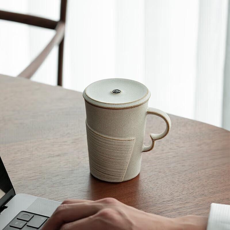 WanQianTang Ceramic Office Tea Cup with Lid