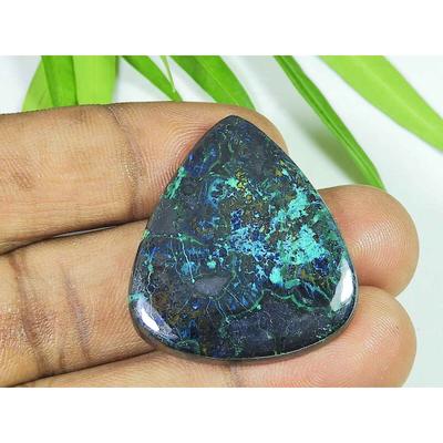 29X34X5MM Natural Shattuckite Pear Cabochon Loose Gemstone for Jewelry 63Cts SK-4503