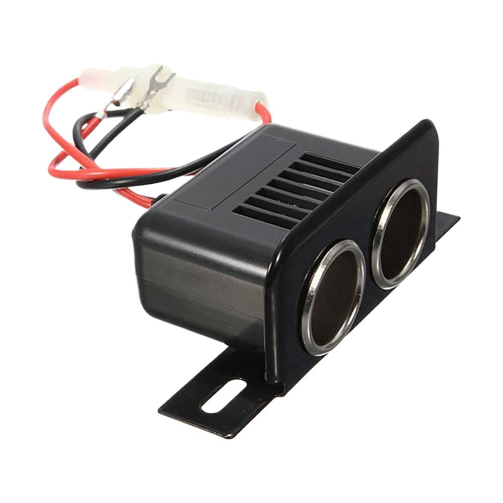12V Dual Hole Car Cigarette Lighter Socket | Built-in 10A Fuse | Waterproof & Dustproof | Iron Shell for Vehicle Modification