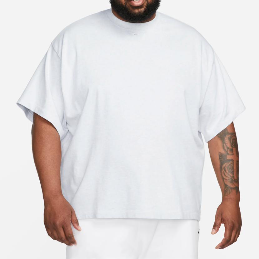 Nike Solo Swoosh Solid Logo Round Neck Loose Fit Short Sleeve T-Shirt Men Tops White FB7865-051