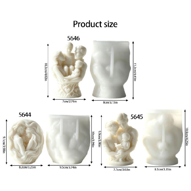 3D-Familien-Skulptur Silikonformen für Epoxidharz und handgefertigte Kerzen-Seifenherstellung Valentinstags-Jubiläumsgeschenk