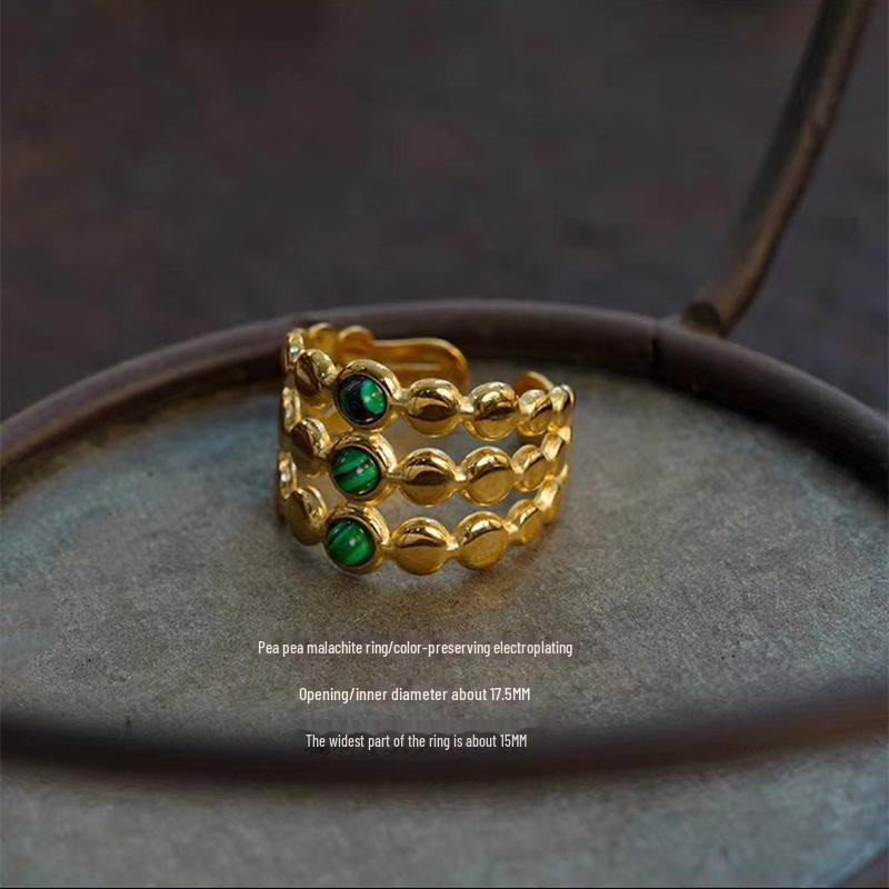 European/American Unique Medieval Metal Ring: Tiger Eye Stone, Open Design for Women