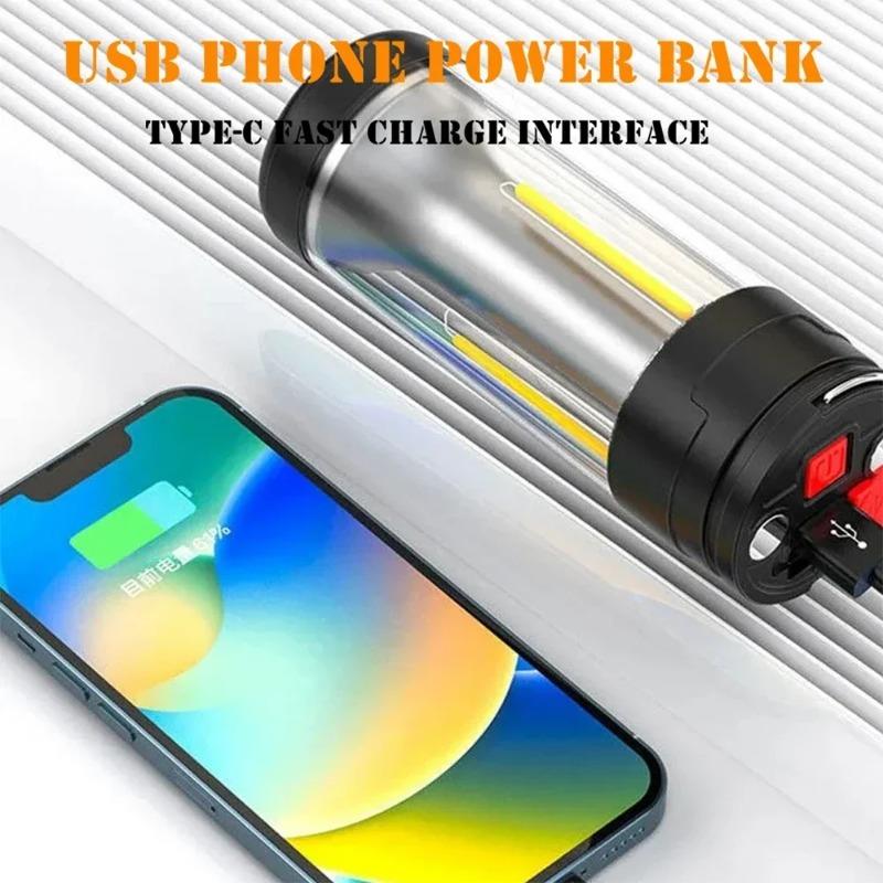 Multi Functional Camping Light, Outdoor LED Portable Handheld Light, Red Magnetic Work Light, Strong Flashlight