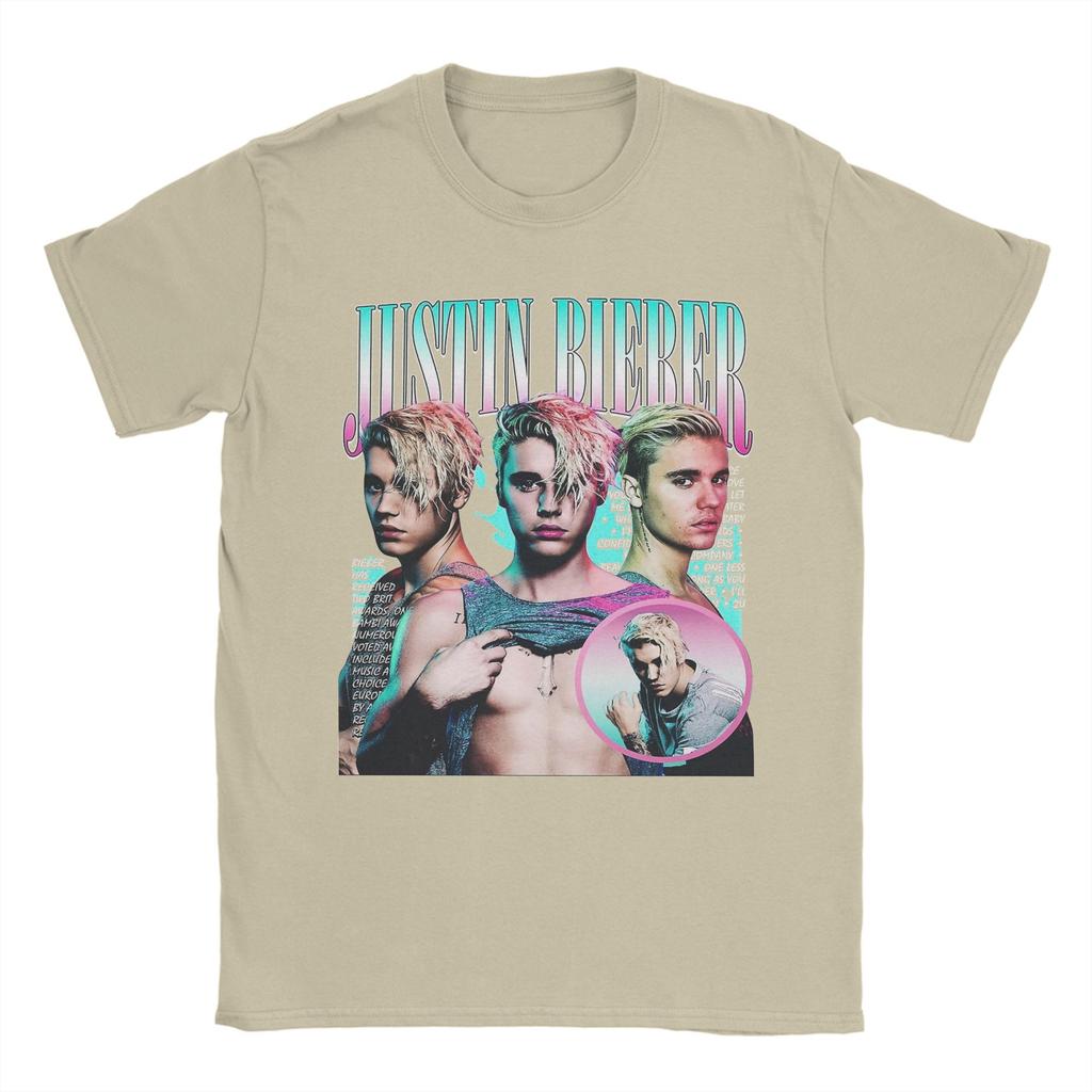 Men's T-Shirts Justins Biebers Leisure Pure Cotton Tees Short Sleeve T Shirts Round Neck Tops Party