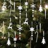 18 Pcs Hanging Snowflake Icicle Christmas Ornament Christmas Tree Decorations X3UC