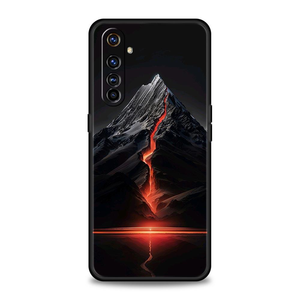 Black Mountain Peak Case For Realme C67 C63 C55 C53 C35 C25 C21 GT 2 3 5 6 10 11 12 13 Pro Plus 5G Soft TPU Phone Cover Fundas