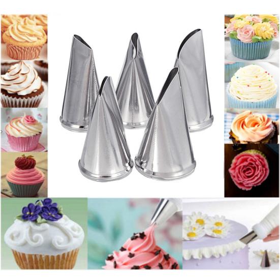 5Pcs Stainless Steel Icing Piping Nozzles Tips Cake Pastr1y Decorating Tools