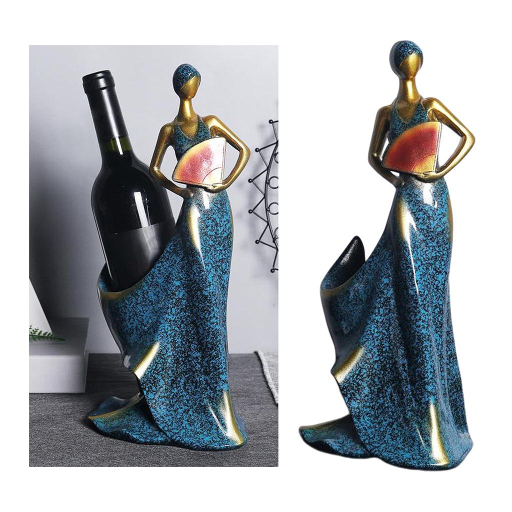 Modern Beauty Figurine Wine Bottle Holders Storage Rack Table Statues Figurines Sculptures Decorative Home Ornaments Resin Craft