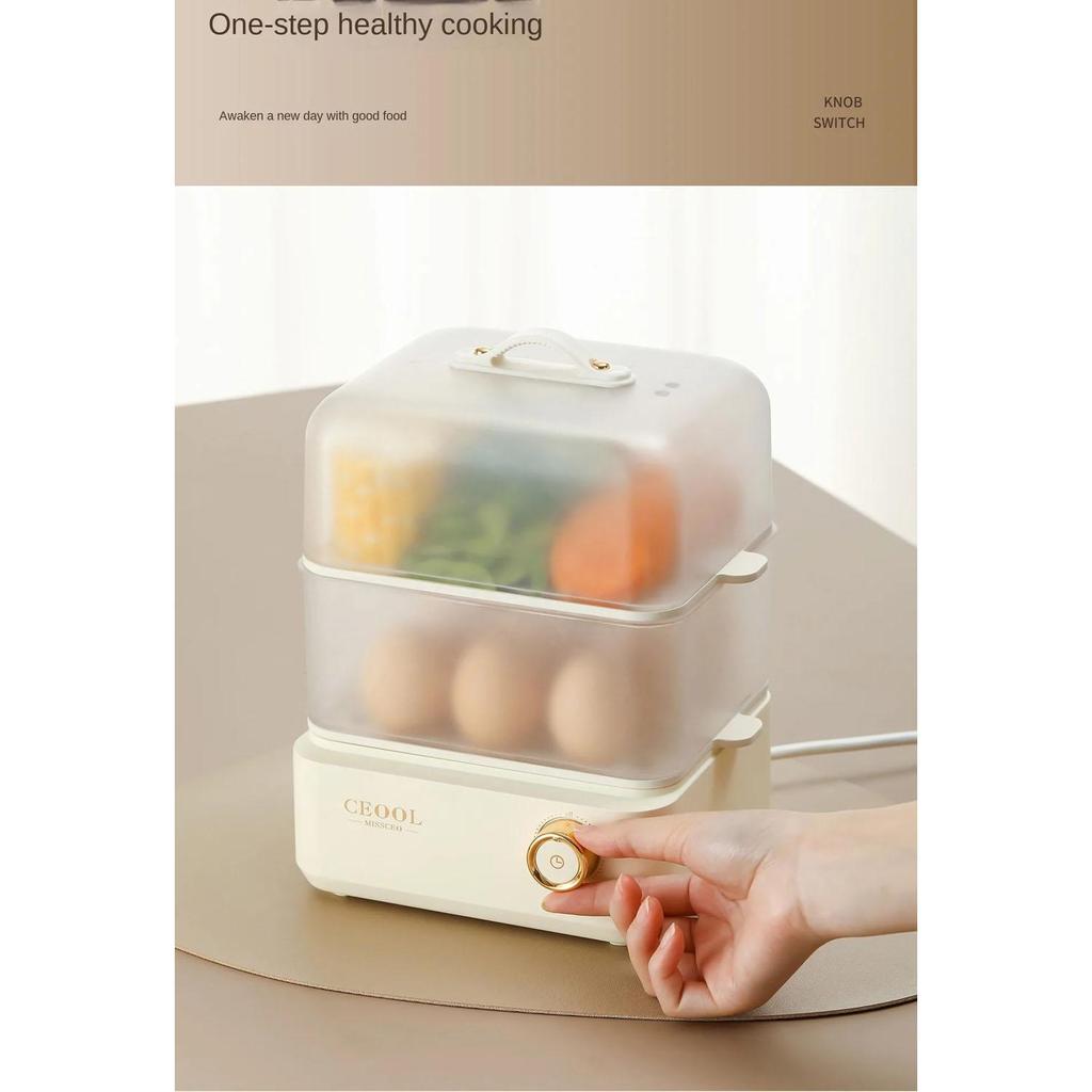 Egg Boiler Multifunction Double Electric Egg Cooker Steamer Corn Milk Steamed Rapid Layers Breakfast Cooking Appliances Kitchen