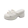 Thick-bottomed Cool Slippers Summer Wear High-end Fashion Wear Girls Slope Heel Slippers Beach One-word Drag