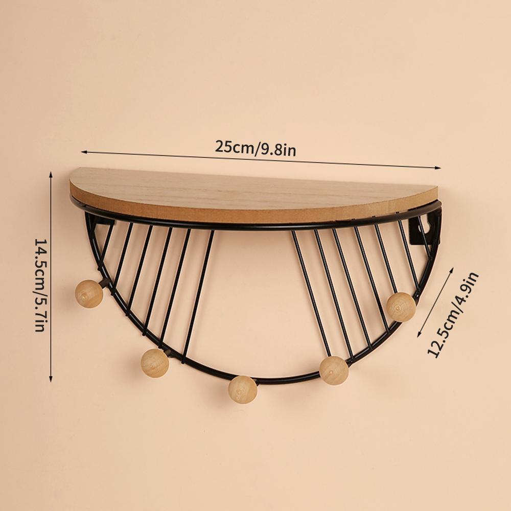 1PC Wall Metal Shelf Home Living Room Entrance Bedroom Wall Decoration Key Display Hooks Storage Rack for Organizing Accessories