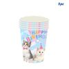 8Guests Cat Theme Birthday Disposable Tableware Cat Plates Cups Napkins Girls Happy Kitty Theme One 1st Birthday Party Decor