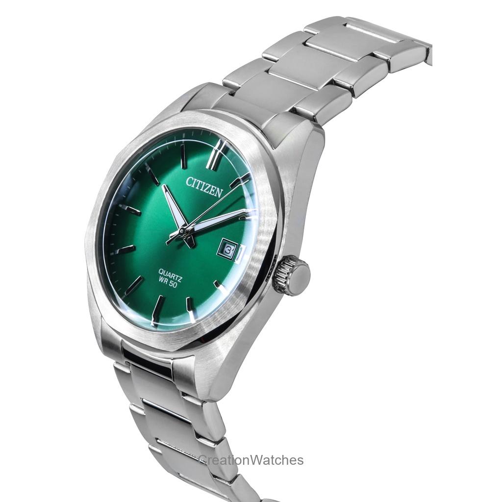Citizen Pánské hodinky z nerezové oceli se zeleným ciferníkem, Quartz BI5110-54X