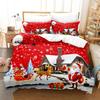 3D Christmas Duvet Cover Set Red Colour Merry Christmas Theme Tree Gift Pattern For Kids Teens Adult Bedding Set King Queen Size