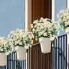 1-10Sets Resistant Artificial Daisies Flowers Fake Foliage Shrubs for Window Box Hanging Farmhouse Indoor Outdoor Decor