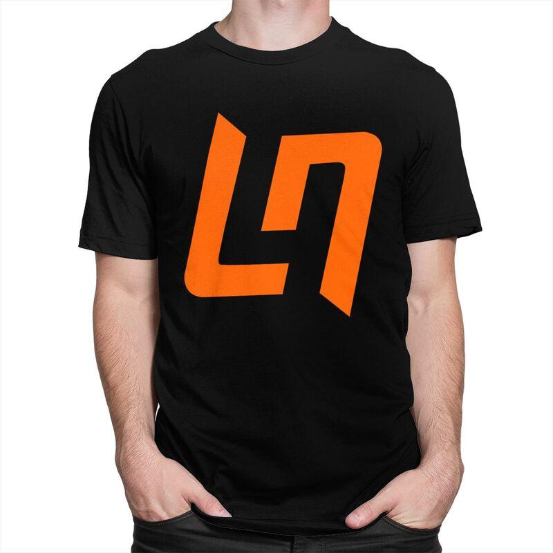 Custom Motorcycle Racing LLando Norris Logo Tshirt for Men Short Sleeve Casual Tshirts Slim Fit Pure Cotton Tees Gift Idea