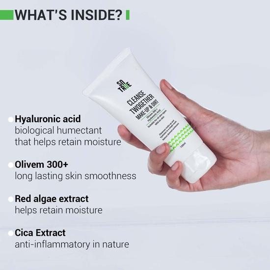 Sotrue Cleanse Twogether Hydrating Face Wash & Makeup Remover, Hyaluronic Acid & Olivem 300+, For All Skin Types, Men & Women,100ml