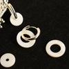 A Multi-Wear Guofeng New Chinese Safety Buckle Earrings Cold Silver Natural White Shell Earrings 136