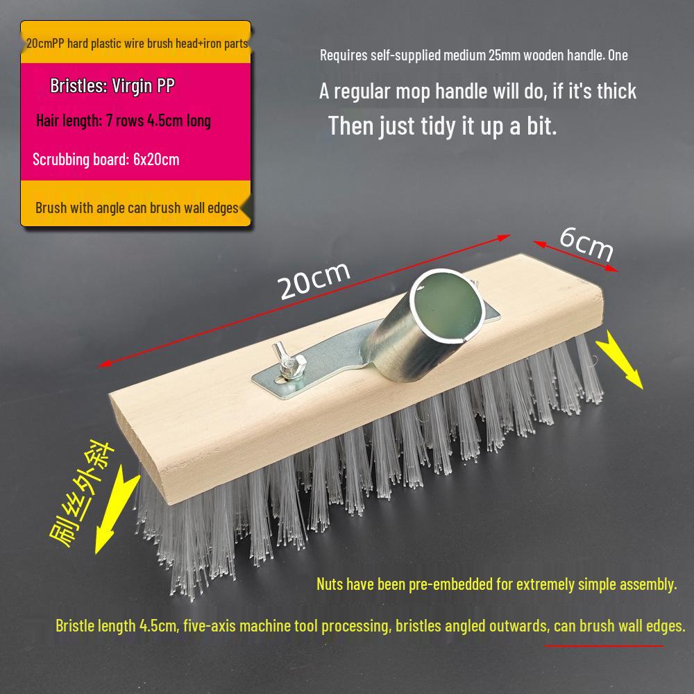 

Щетка для мытья пола с длинной ручкой и жесткой щетиной из полипропилена для кухни, ванной комнаты, улицы и цемента