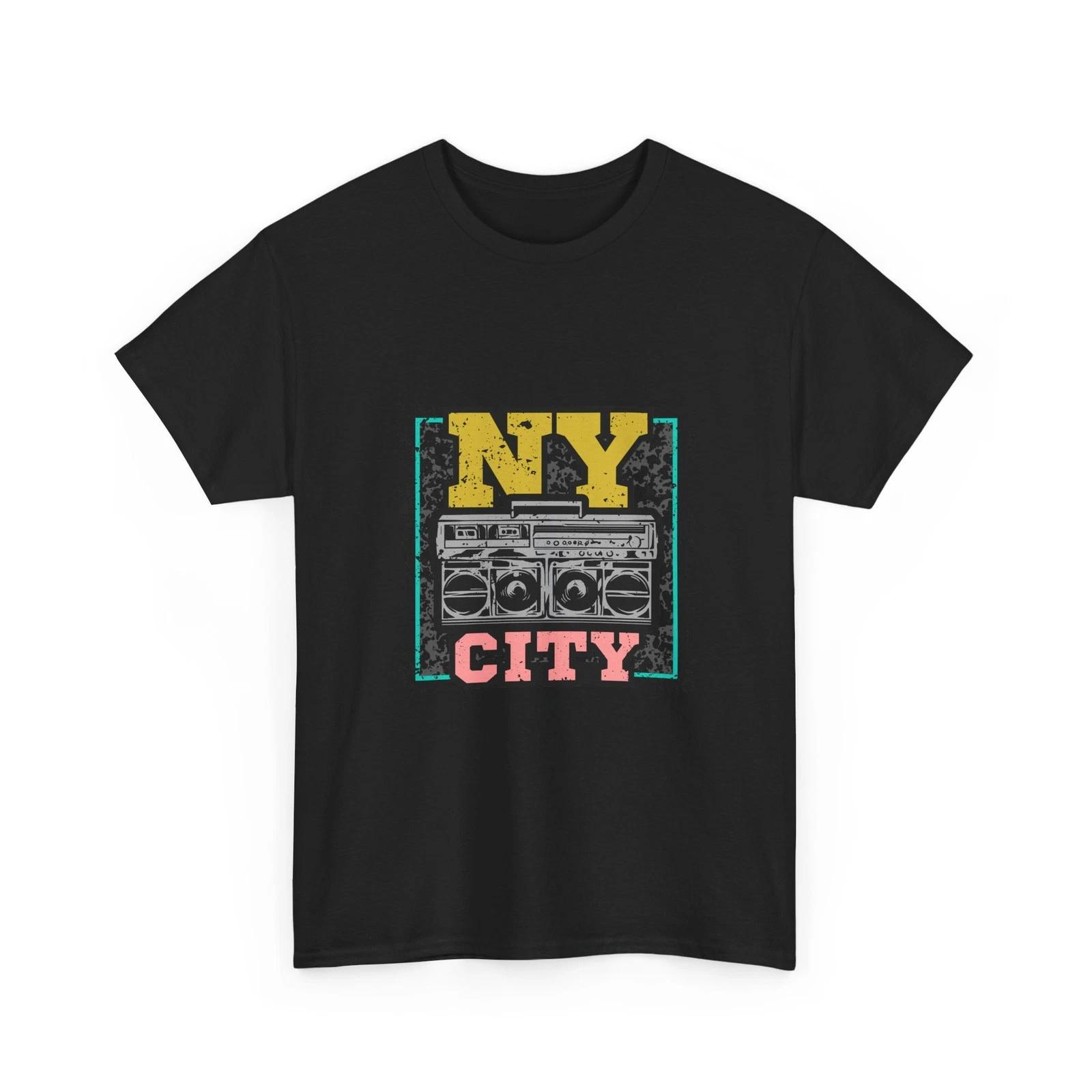 NY City Boombox Tee | Retro Hip Hop Vintage Graphic Cotton T-Shirt, Quality Tee 3XL