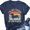 T-shirt Estiva da Donna con Stampa Cucciolo Manica Corta Magliette Casual Top Stampati