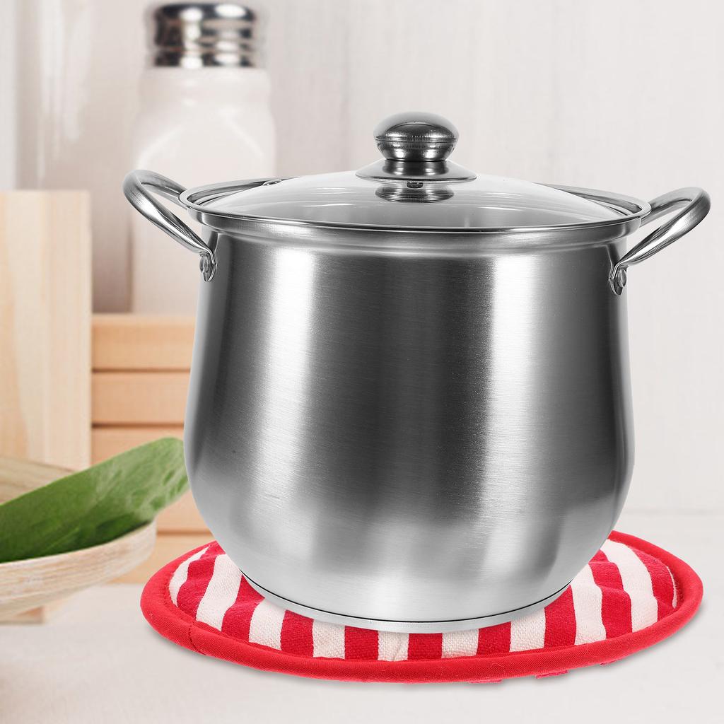 Cotton Insulated Mat Round Pot Holder Oven Pad Kitchen Tableware Heat Resistant Hot Dish Mat Rustic Style Placemat Countertop