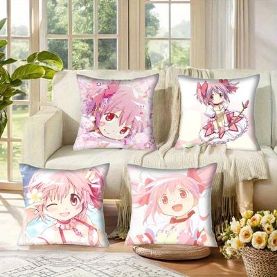 Anime M-Madoka M-Magica CUTE GIRL  Pillowcases Cushion Covers Living Room Sofas Home Decor Gifts