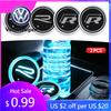 For VW Volkswagen Jetta MK5 Golf 1/2pcs Car Luminous Coaster Non-Slip Mat For Volkswagen VW Touran Beetle Golf Passat Jetta Polo