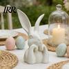 Indoor Bunny Decoration Easter Figurine Cute Rabbit Holding Face Statue 3D Printed Crack Resistant Figure Ornament for Living Room Bedroom