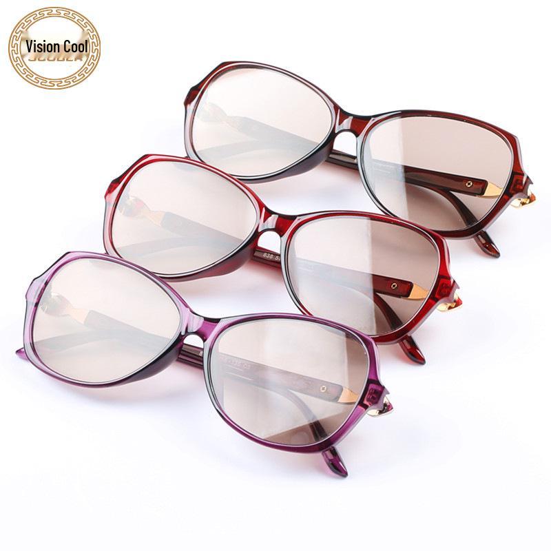 

Crystal Brown Sunglasses for Middle-Aged & Elderly Women Red Frame