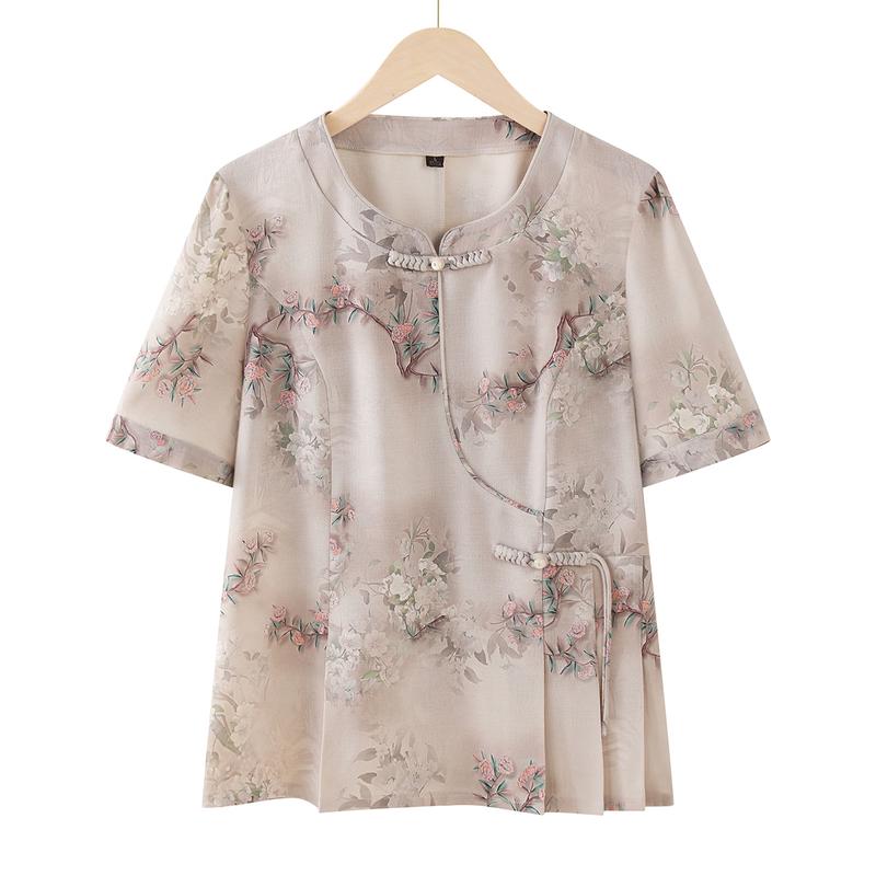 Yuzhaolin Women s Floral Print Short Sleeve Top 2XL