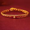 999 Pure Gold Women's Red String Horse Bracelet with Luck Bead