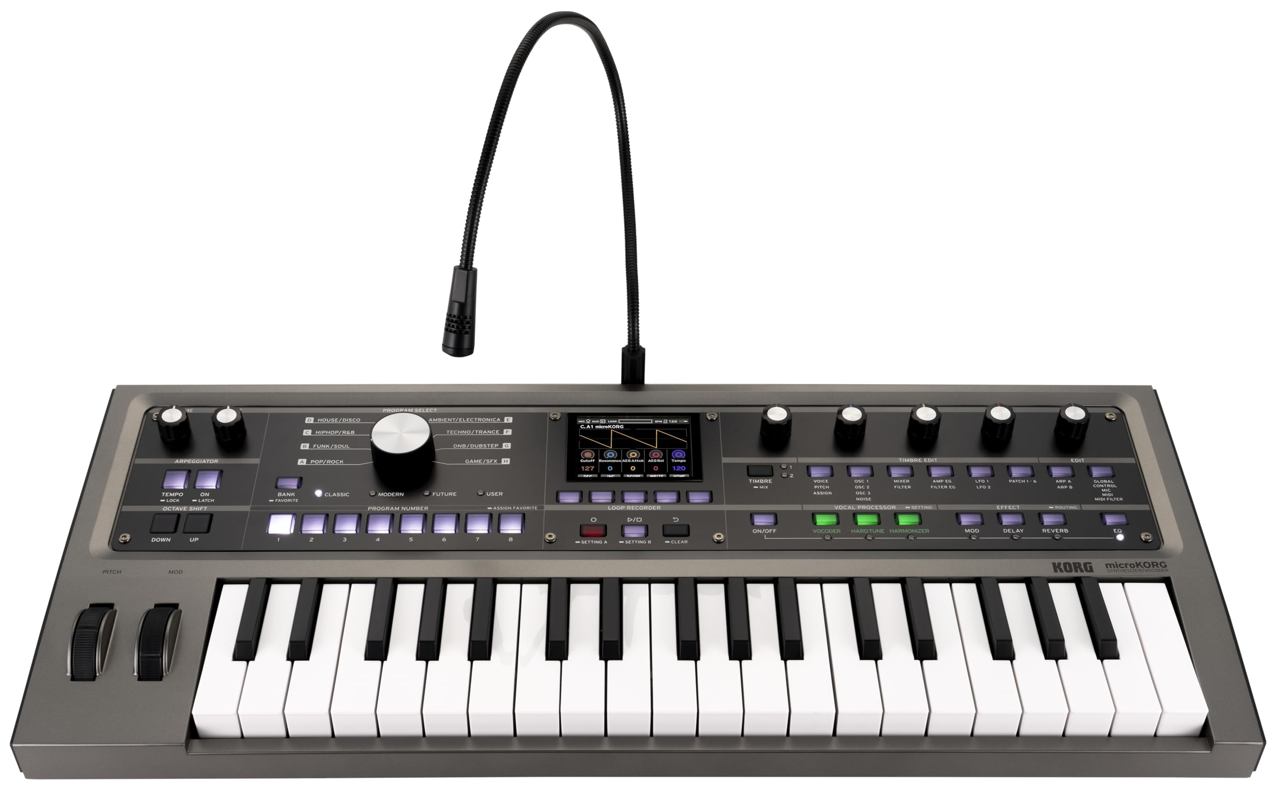 KORG microKORG 2 Sintetizator cu Chei Analogice Modelare/Vocoder/Compact/Ecran Color/Alimentat cu Baterii/37 MK-2
