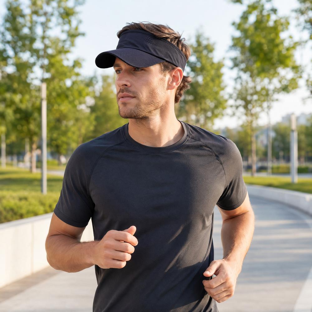 Lightweight Sun Hat Sweat-absorbent Hat Empty Top Sun Hat with Curved Brim Sweat-absorbent Outdoor Sports Cap for Tennis