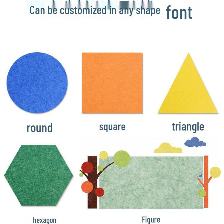 Polyester Felt Wall Sticker: Self-Adhesive Cork Message Board & Soundproof Display for Kindergarten