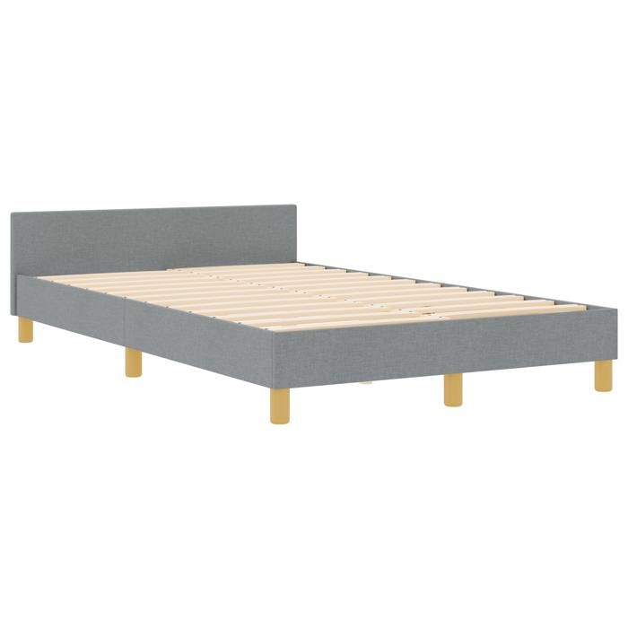 Lit cadre vidaXL gris clair 120x190 cm en tissu 3344711