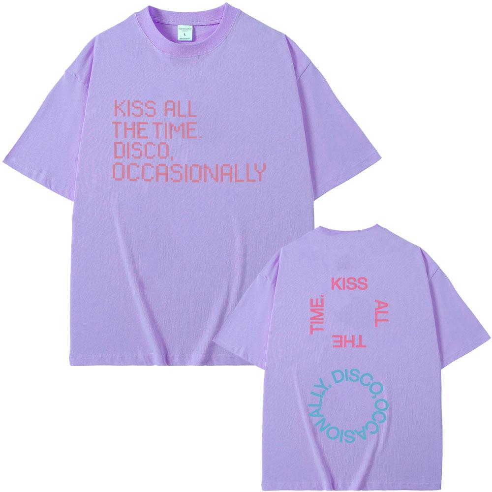 Hot Sale New Kiss All The Time Disco Occasionally Album Graphic Tshirt Unisex Women Fashion Oversized T Shirt Male Cotton Tshirts