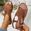 Women's Export Sandals, European and American Style, Spring and Summer Fashion, Flat Heel, Round Toe, Open Toe, Beach Buckle Women's Shoes