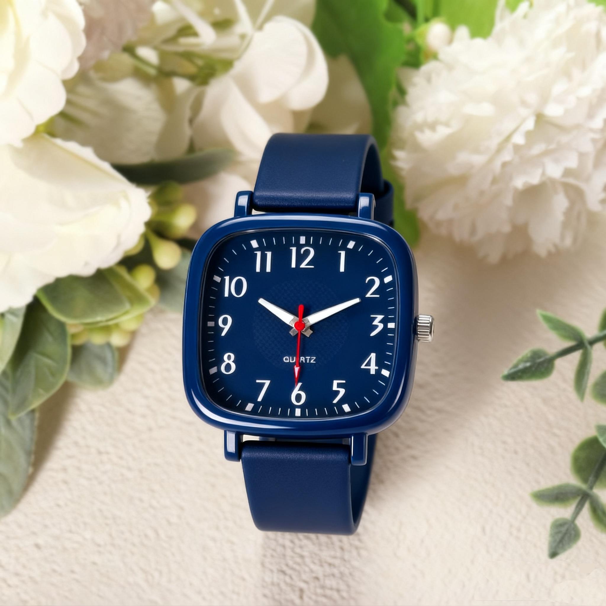 

1PC Simple Women s Men s Quartz Watch Christmas Gift Small Square Versatile Couple Quartz Watch Retro Student Casual Electronic Watch синій