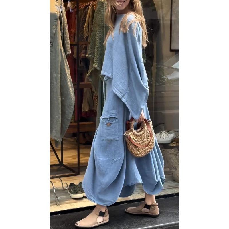 Damen Mode Lässig Einfarbiger Druck Sommer Frühling 3/4 Ärmel Rundhalsausschnitt Rock Anzüge
