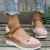 A New Style of Large-sized Women's Shoes with A One-shoulder Wedge Heel and A Fashionable Flip-top