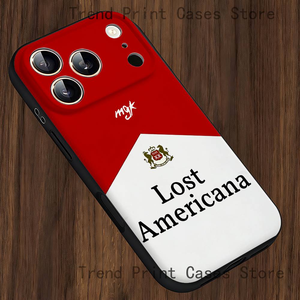 M-MGK Lost Americana LA Phone Case For iPhone 14,16,12,13,15,11,17,Pro,Max,Plus,E,Air,Mini Soft Cover