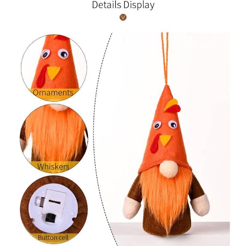Cozy Harvest Festival Decorative Thanksgiving Gnome Figurine With Light Up Features
